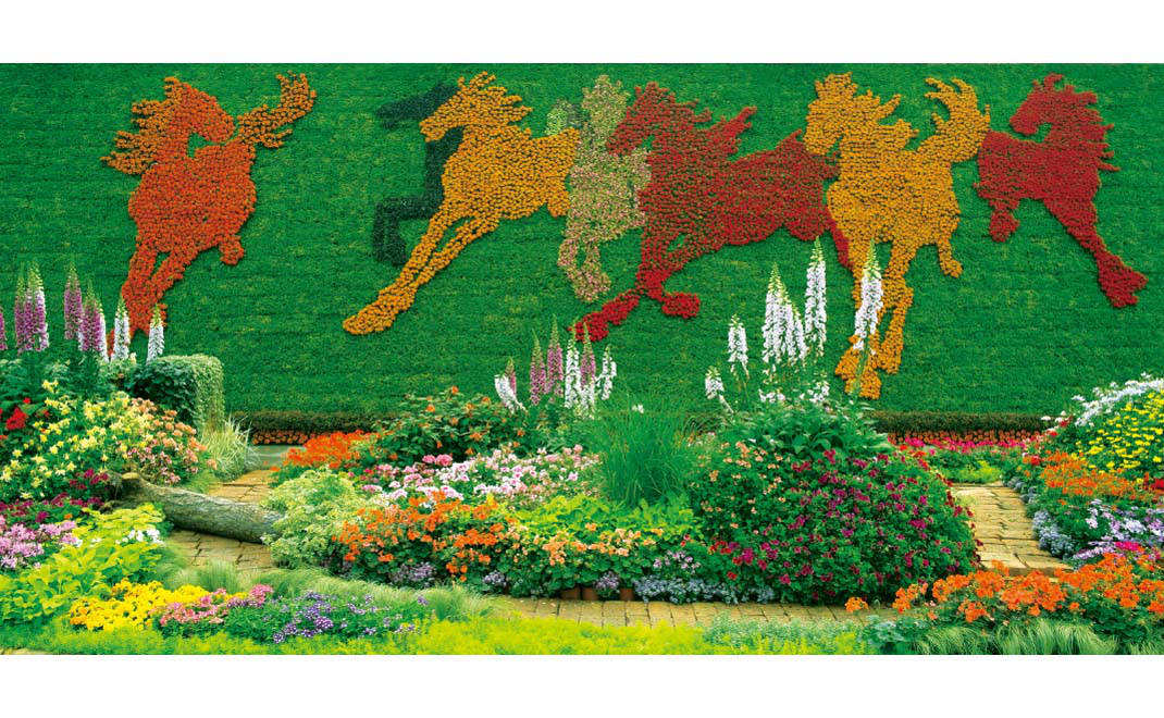 2014年·品種展示會(huì)“八駿圖”立體花墻